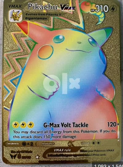 Rainbow Pikachu VMAX Gold Pokemon card - Antiques - Collectibles ...