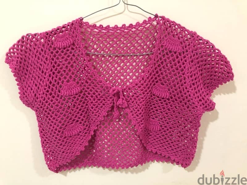 pretty bolero tops in pink red & green 6