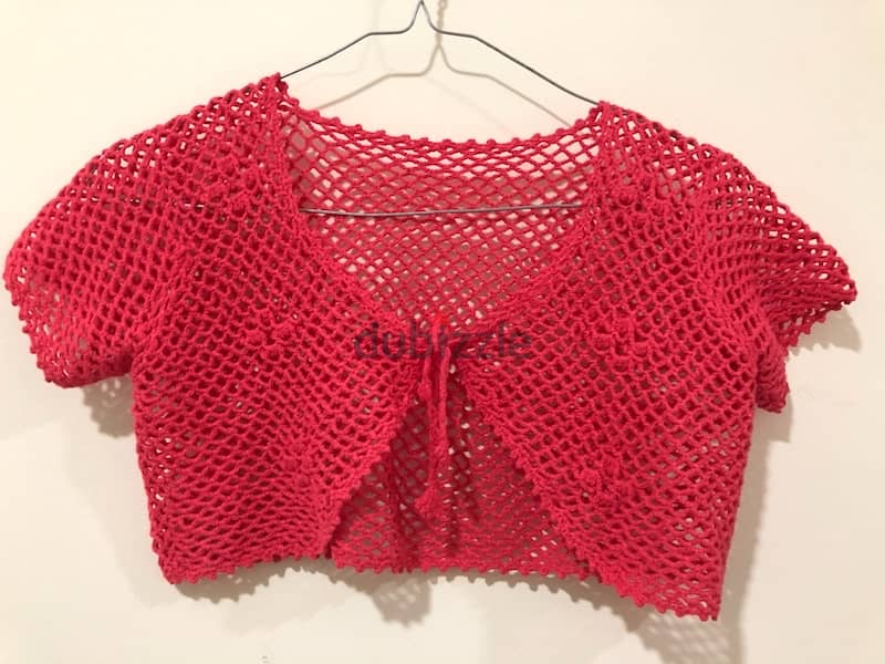 pretty bolero tops in pink red & green 7