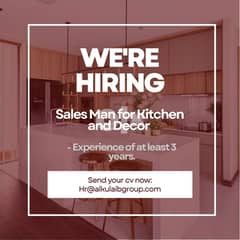 Salesman Required for Decor and Kitchen showroom 0