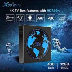4K Android TV BOX Receiver/Watch TV Channels Without Dish