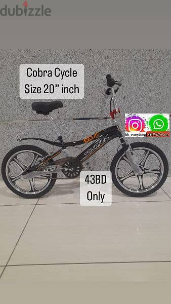 (36216143) Cobra Cycle For Kid's Size 20"Inch With Aluminum Wheels And 0