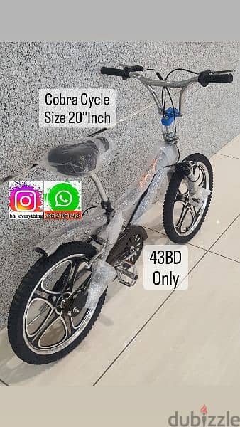 (36216143) Cobra Cycle For Kid's Size 20"Inch With Aluminum Wheels And 2
