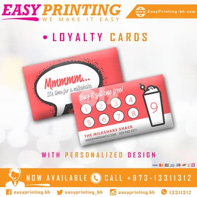 Loyalty Cards - with Free Delivery Service!