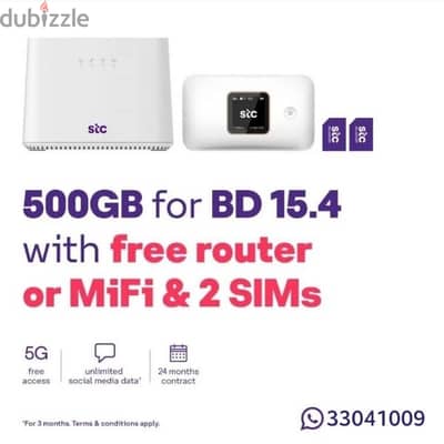 Stc 2 Sim + 1 router + 1 mifi Free Delivery