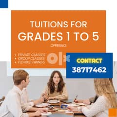 Tuitions for Grades 1 to 5 | Bahrain | BD 20 per month 0