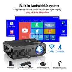 New Smart Android LED Projector 8GB Storage WIFI+Bluetooth 150" Screen 0