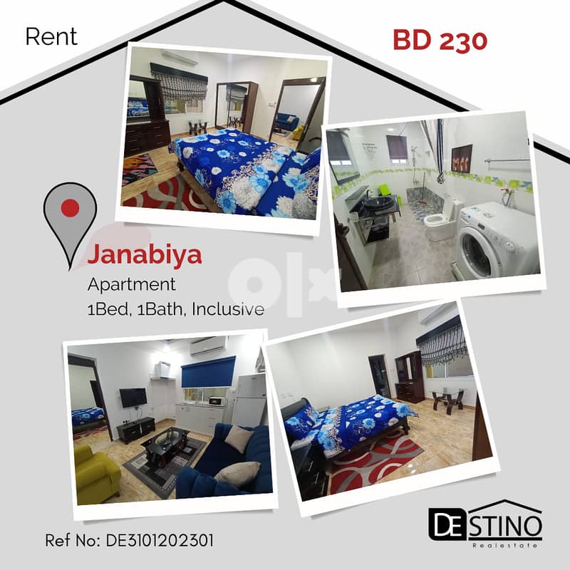 Flat for rent in Saar, Janabiya, Hidd, Mahooz, Juffair, Zinj and Seef 7