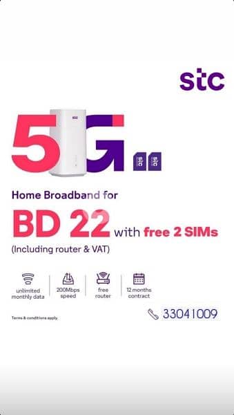 STC Sim , fiber 5G available 6