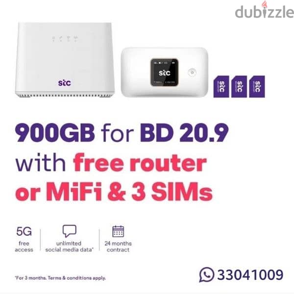 STC , Sim, Mifi or Router, Fiber, 5G Home, free delivery 6