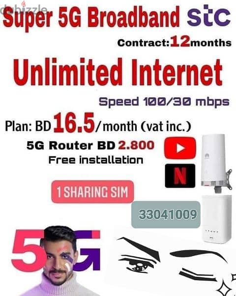 STC 5G Sim + Free Mifi, 5G Home broadband, Fiber 7