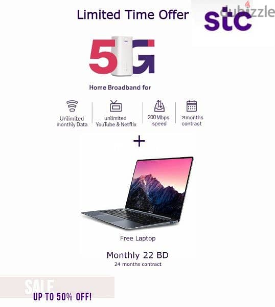 STC 5G Sim + Free Mifi, 5G Home broadband, Fiber 9