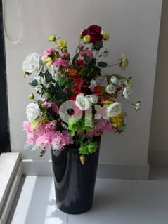 Artificial flowers with a ceramic vase ( more than 30 stems )