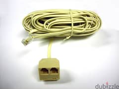 telephone line extender rj11 6p2c plug to 2female cord 10m
