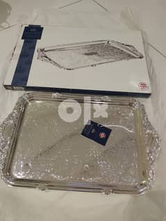 QUEEN ANNE Silver Plated Oblong Tray Integral Handle(New) 0