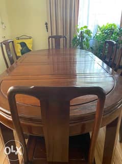dining set table and 8 chairs in teck 0
