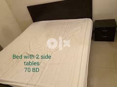 bed with side tables for Sale