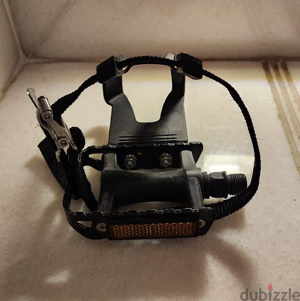 Bike Pedals With Clips And Straps, دواسات دراجة هوائية مع حزام تثبيت 6