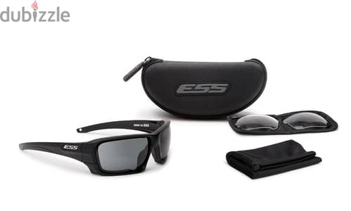 ESS Sunglasses Black Rollbar Silver Logo Kit w/Interchangeable Lenses