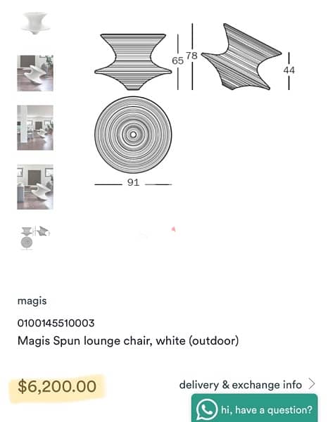 Magis Spun Chair, rotating chair. free delivery, slighty used. 1