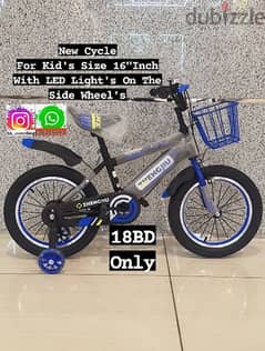 (36216143) New Cycle For Kid's Size 16"Inch With LED Light's