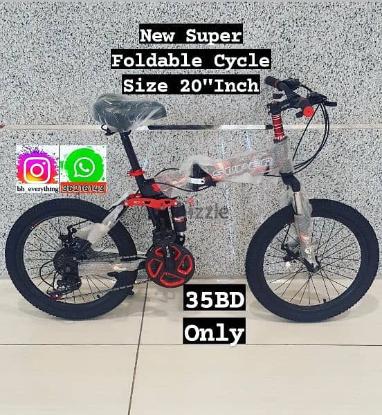 (36216143) New Super Foldable Cycle Size 20"Inch 
Steel Frame
Speed 21 1