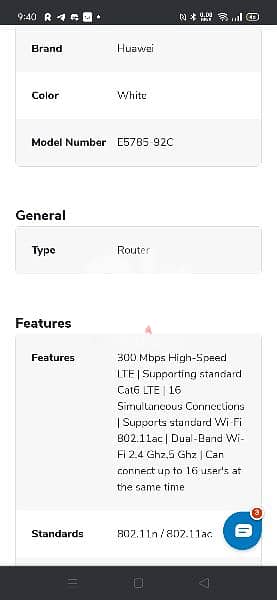 Huawei E5785-320 300 Mbps 4G LTE Mobile WiFi 2