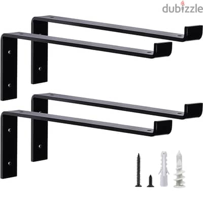 12 Inch Wall Shelf Brackets Heavy Duty Shelf Bracket (Z Type) BLACK