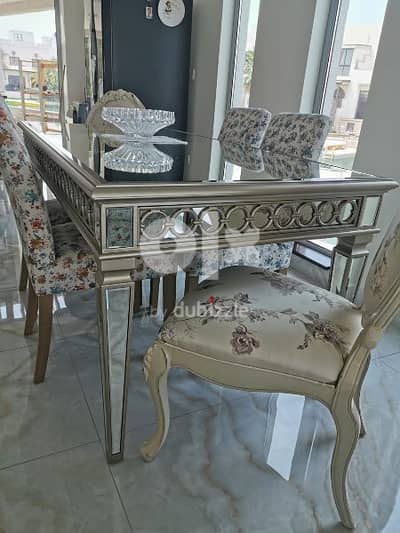 Designer mirror dining table