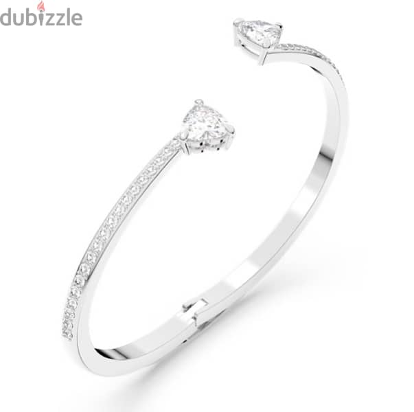 Swarovski Rhodium white heart bangle 1