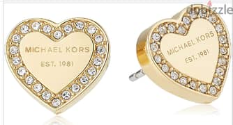 Michael Kors Womens Crystal Heart Earrings/Necklace