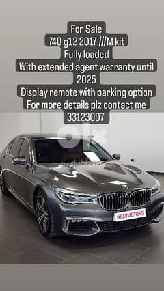 BMW 740 G12 2017 M Sport package with extended warranty 0