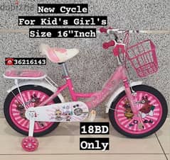 (36216143) New Cycle For Kid's Girl's Size 16"Inch With Basket And LED 0