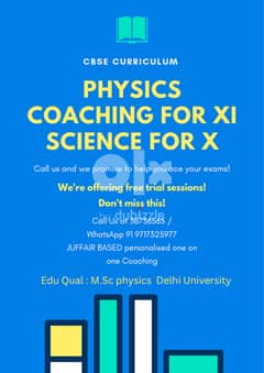 Grade 12th Physics and Grade 10 Science Coaching 0