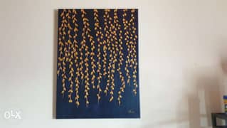 Liaf of Life Acrylic gold textures 50×60cm 0