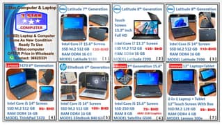 Laptop DELL,HP,Lenovo i3,i5,i7 3rd,6th,7th,8th Generation Same As New 0