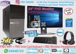 i5 Computer 500GB 23" Monitor FREE WIFI Headphone, WIFI,Smart Keyboard 0