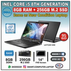 i5 8th Generation DELL Laptop 8GB Ram + 256GB M2 SSD 14"Full HD Screen 0