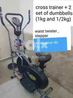 Elliptical cross trainer with Tummy twister, stepper,dumbbells 0