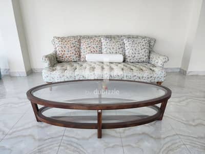 The one solid wood glass coffee table