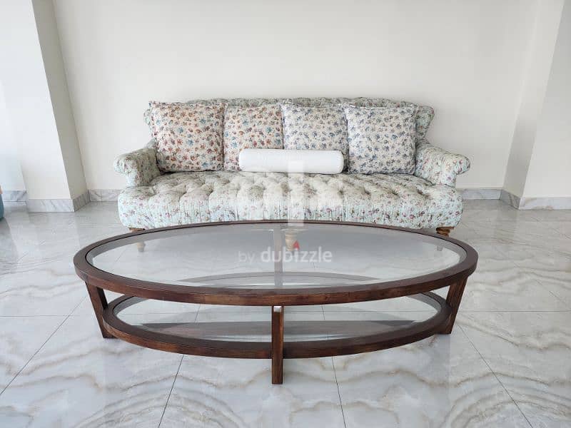 The one solid wood glass coffee table 0