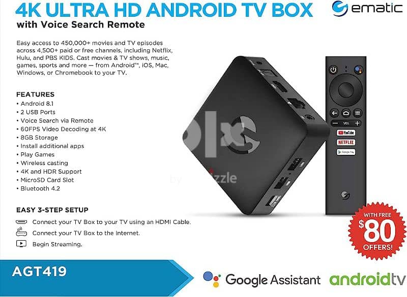 5G Android tv box reciever/TV CHANNELS WITHOUT DISH/supports all TV’s 4