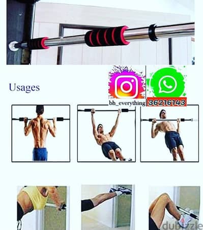 (36216143) Door Horizontal Bar Steel Adjustable Up, Pull Up Training