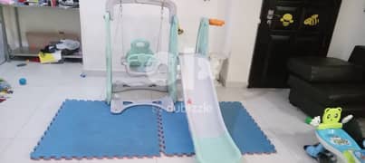 Swing and slide  with two safety mats for  urget sale  BD 20 0