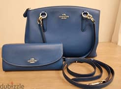 Coach Mettalic Blue Leather Full size Bag