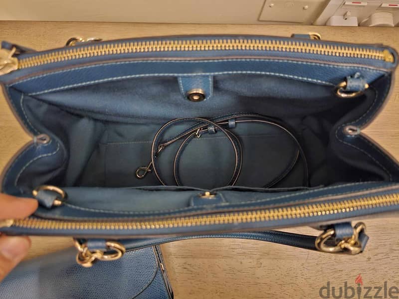 Coach Mettalic Blue Leather Full size Bag 4