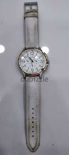 white GUESS brand watch