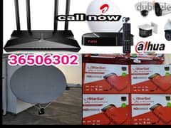 tp link router and cctv camera and satellite system