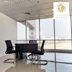 Commercial office with all-inclusive services: Monthly rent of 75BHD.