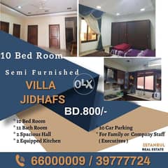 10 Bed Room Semi Furnished villa for Rent in Jidhafs 0